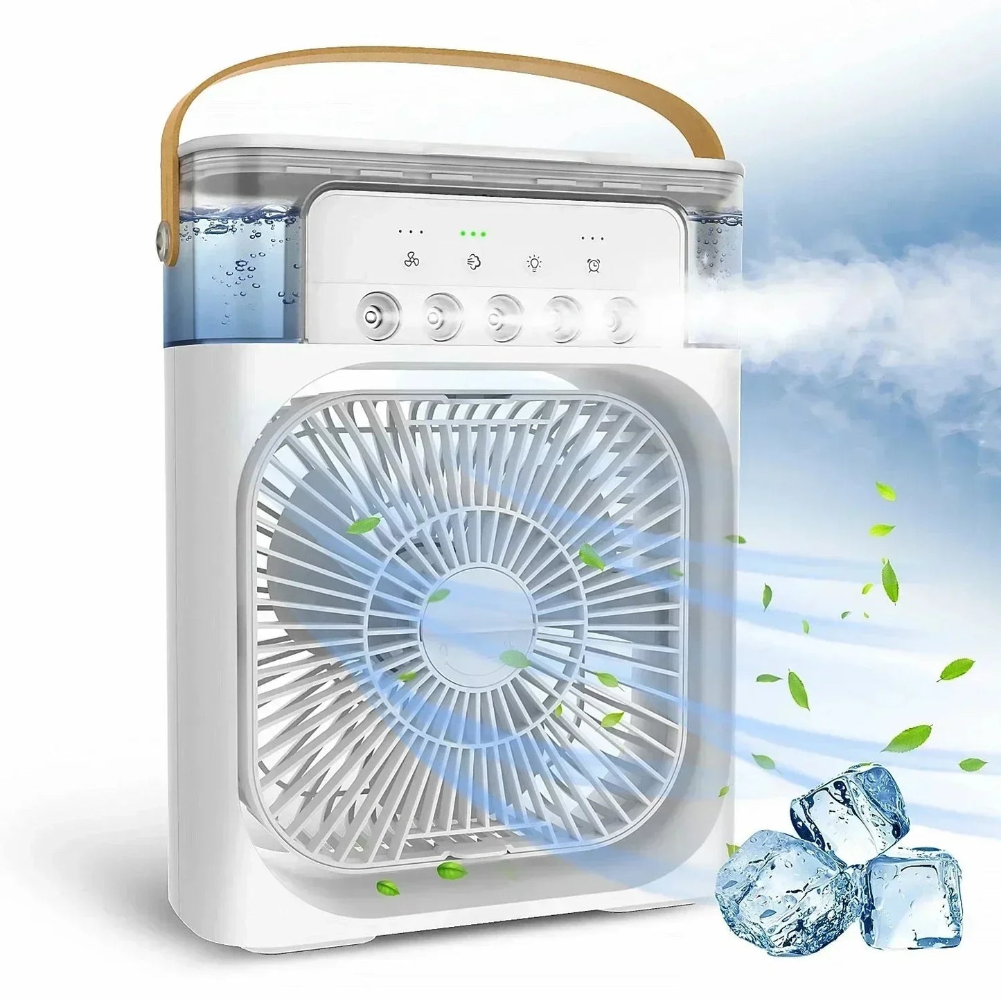 Portable Humidifier Fan Air Conditioners USB Electric Fan LED Night Light Water Mist  1