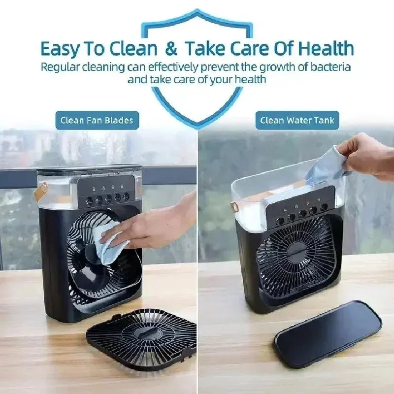 Portable Humidifier Fan Air Conditioners USB Electric Fan LED Night Light Water Mist  1